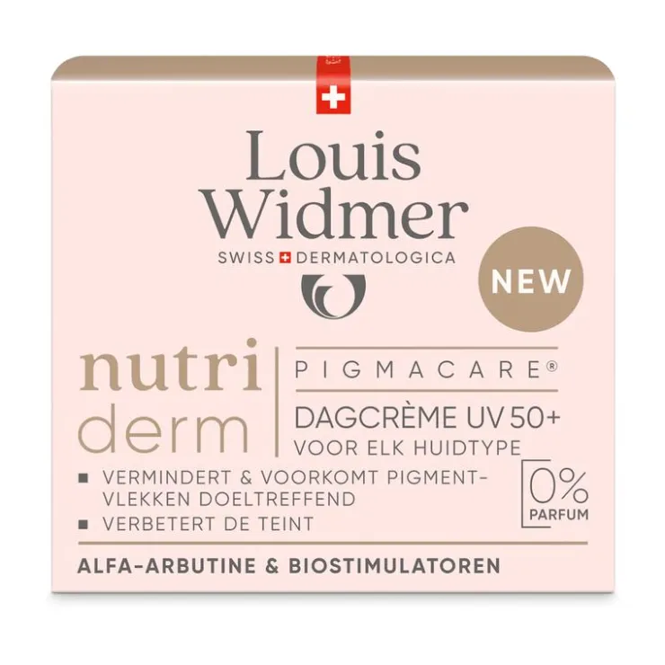 Louis Widmer nutriderm Pigmacare Dagcrème UV 50+ Zonder Parfum 50 ML