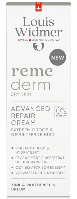 Louis Widmer Remederm Creme Dry Skin Fluide Zonder Parfum 75 ML