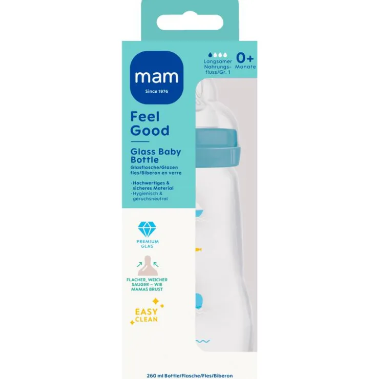 MAM Feel Good Glass Bottle Babyfles 260 ML