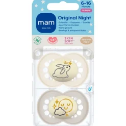 MAM Original Fopspenen Night 6-16 maanden Uni 2 stuks