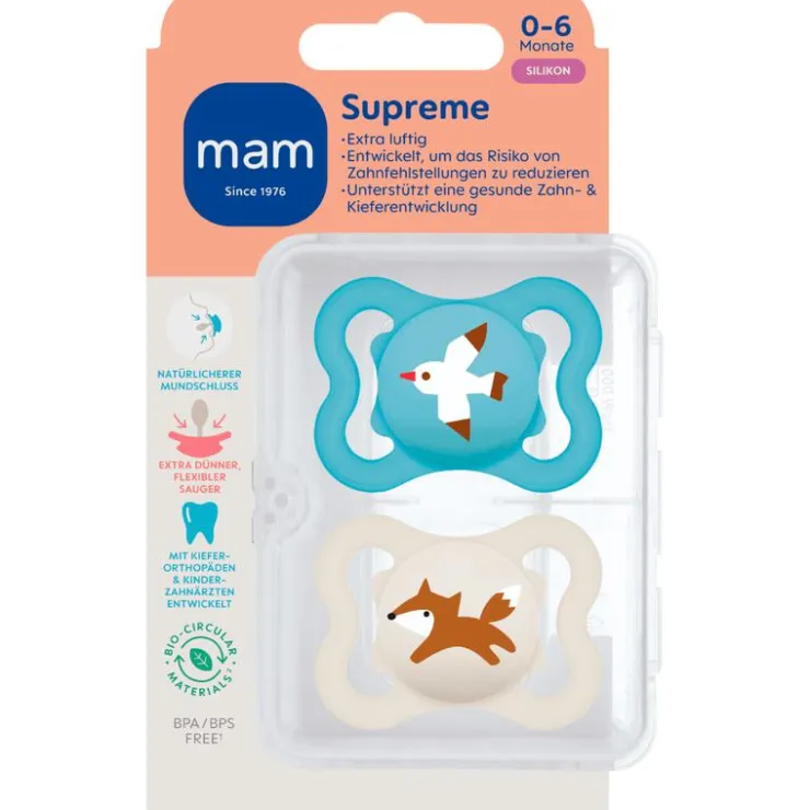 MAM Supreme Fopspenen 0-6 maanden 2 stuks