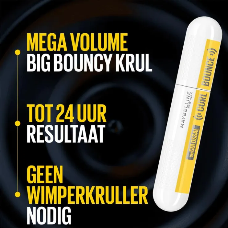 Maybelline New York Colossal Curl Bounce Waterproof Macara Very Black Mega Volume
