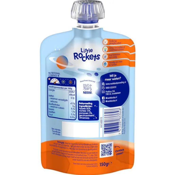 Nestle Nestlé Little Rockets Smoothie Appel Wortel Pompoen 2+