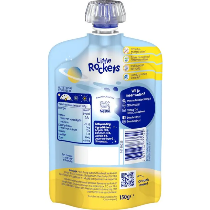 Nestle Nestlé Little Rockets Smoothie Appel Banaan Wortel 2+