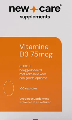 New Care Vitamine D3 75mcg Capsules 100 stuks