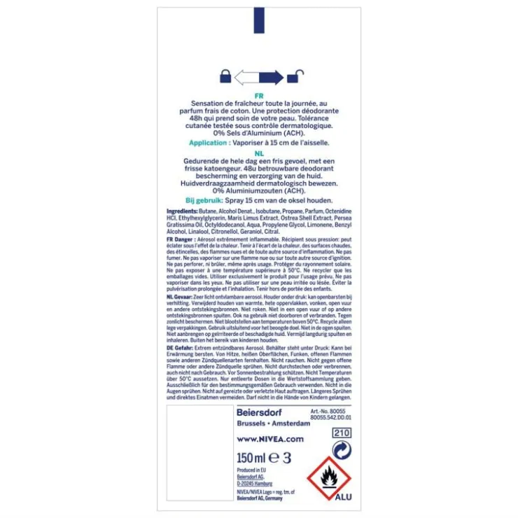 NIVEA Fresh Comfort Deodorant Spray 150 ML
