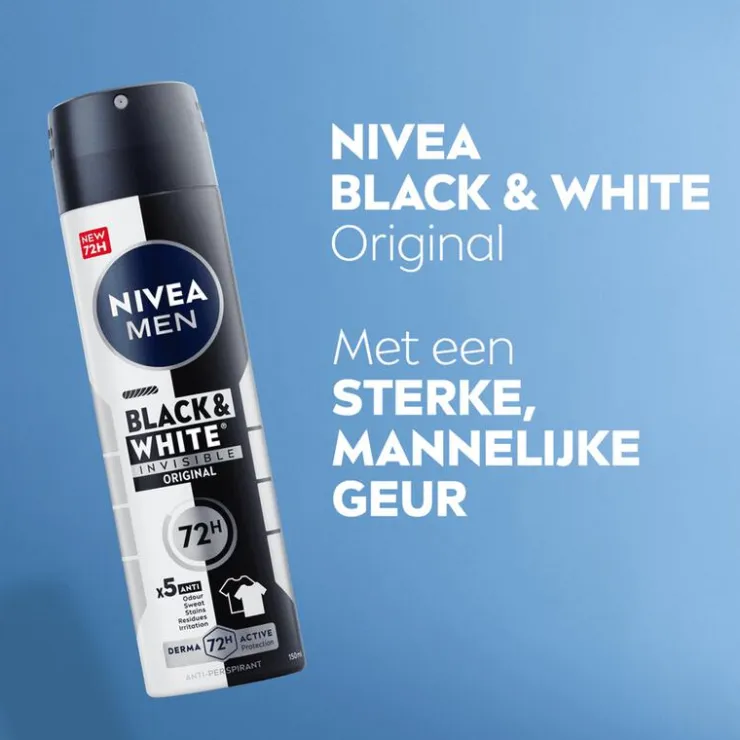 Heren NIVEA MEN Black & White Invisible Original Deodorant Spray 150 ML