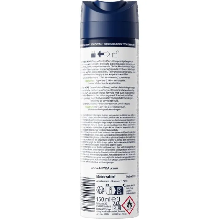 Heren NIVEA MEN Derma Control Sensitive Deodorant Spray 150 ML