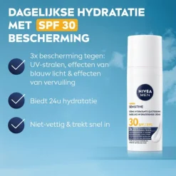 Heren NIVEA MEN Sensitive Triple Protect Moisturizer SPF30 50 ML