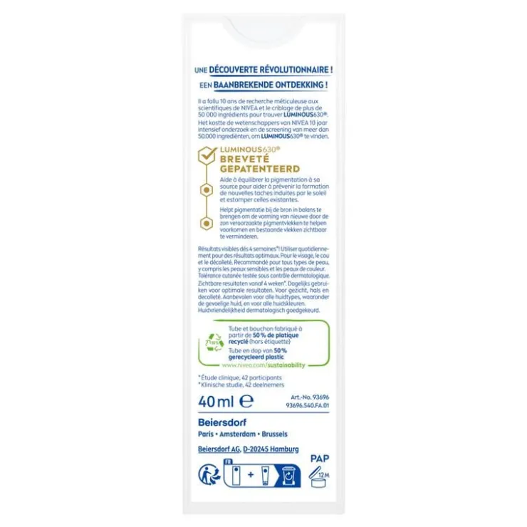NIVEA SUN UV Face Luminous 360 Anti-Spot Fluïde SPF50+ 40ML