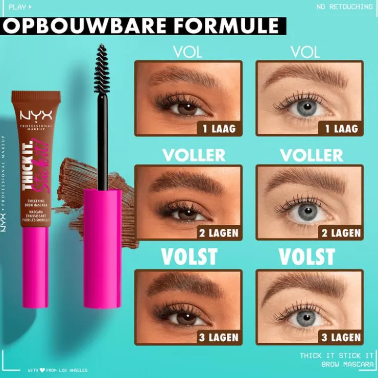 NYX Professional Makeup Thick It. Stick It! Wenkbrauwmascara 6 Brunette