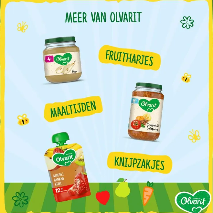 Olvarit Wortel Kip Rijst Babyhapje 6+ maanden 200 GR