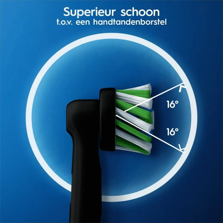 Oral-B Cross Action Opzetborstels Zwart - 4 Stuks