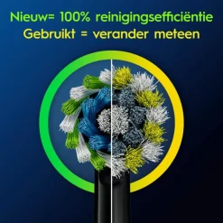 Oral-B Cross Action Opzetborstels Zwart - 4 Stuks