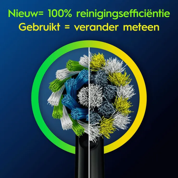 Oral-B Cross Action Opzetborstels Zwart - 4 Stuks