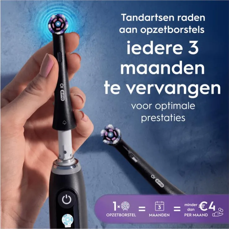 Oral-B iO Radiant White Opzetborstels Zwart 4 Stuks