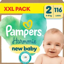 Pampers Harmonie XXL Pack Luiers Maat 2 4-8 KG 116 Stuks