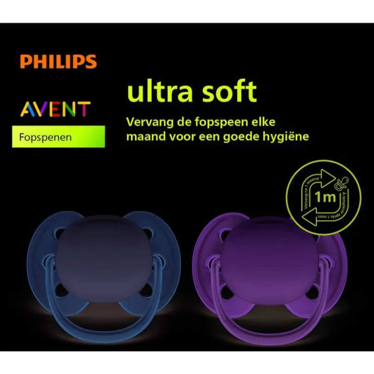 Philips Avent Fopspeen Ultra Soft 0-6M Double Pack, mixed - SCF091/39