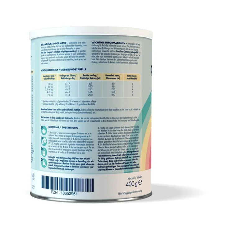 Pure Goat Company Bio Volledige Zuigelingenvoeding 1 400 GR