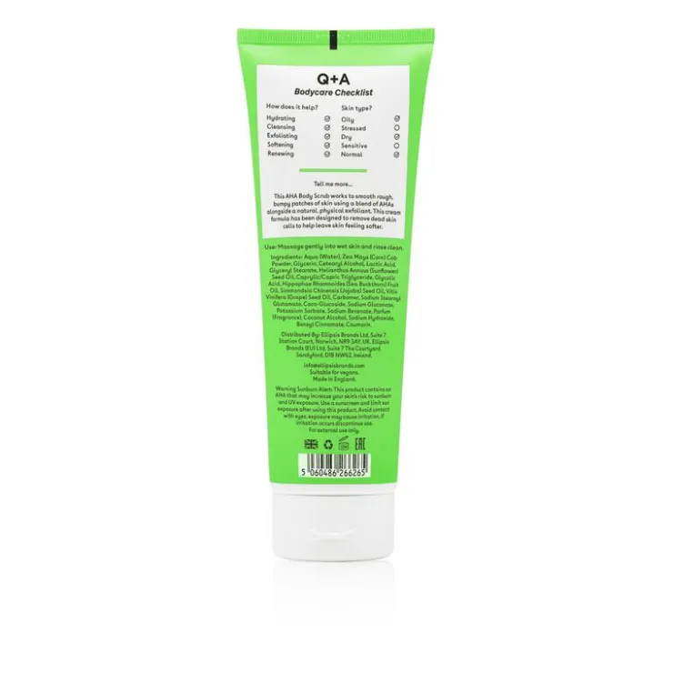 Q+A AHA Exfoliator Body Scrub 250ML