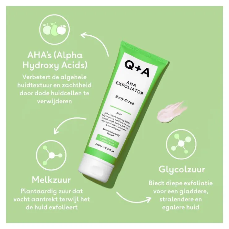 Q+A AHA Exfoliator Body Scrub 250ML