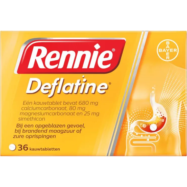 Rennie Deflatine Kauwtabletten Bij Opgeblazen Gevoel Of Winderigheid 36 Stuks
