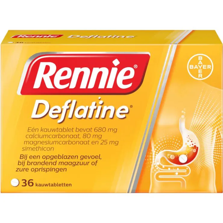 Rennie Deflatine Kauwtabletten Bij Opgeblazen Gevoel Of Winderigheid 36 Stuks