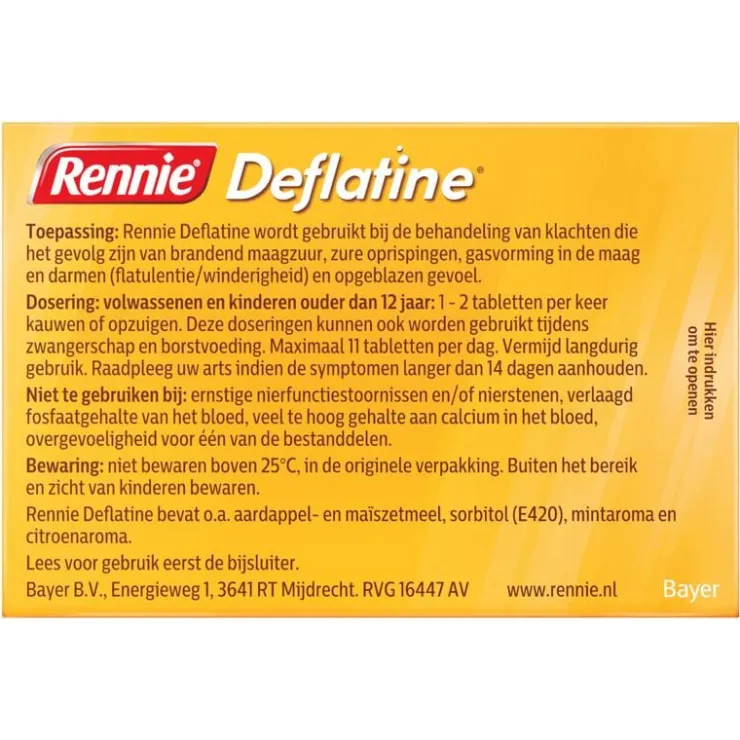 Rennie Deflatine Kauwtabletten Bij Opgeblazen Gevoel Of Winderigheid 36 Stuks