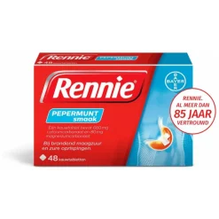 Rennie Pepermunt Kauwtabletten Bij Brandend Maagzuur 48 stuks