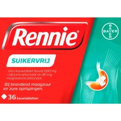 Rennie Suikervrij Kauwtabletten Bij Brandend Maagzuur 36 Stuks