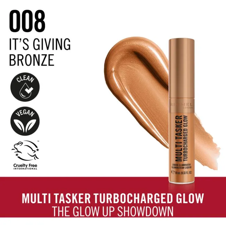 Rimmel London Multi Tasker Turbocharged Glow Liquid Illuminator Bronzer - Brons -