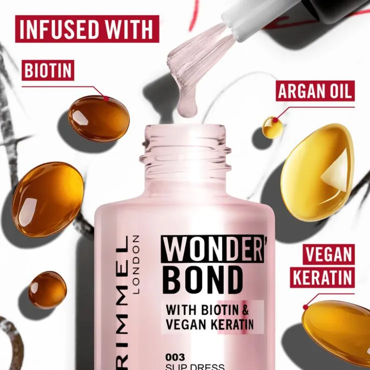 Rimmel London Wonder'Bond Care+Color Nagellak - Roze -