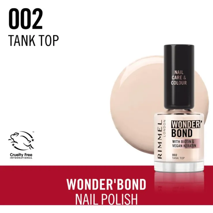Rimmel London Wonder'Bond Care+Color Nagellak - Creme -
