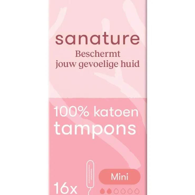 Sanature 100% Katoenen Tampons Mini 16 stuks