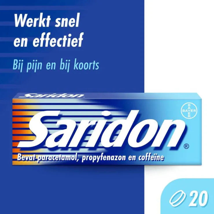 Saridon snel bij stevige hoofdpijn 20 tabletten