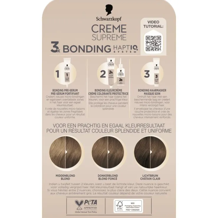 Schwarzkopf Creme Supreme Haarkleuring 7-42 Nude Beige Donkerblond