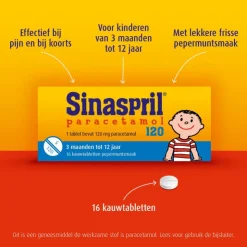 Sinaspril Paracetamol 120 mg 16 kauwtabletten