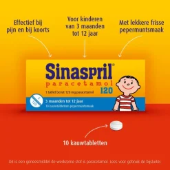 Sinaspril Paracetamol Kauwtabletten 10 stuks