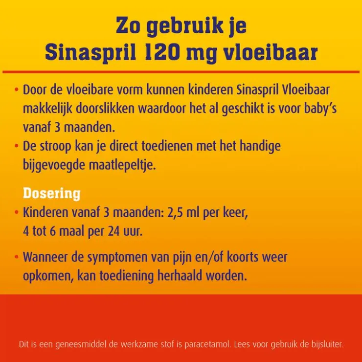 Sinaspril Vloeibaar paracetamol 120 mg 100 ML