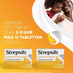 Strepsils Citroen & Honing Zuigtabletten 36 Stuks