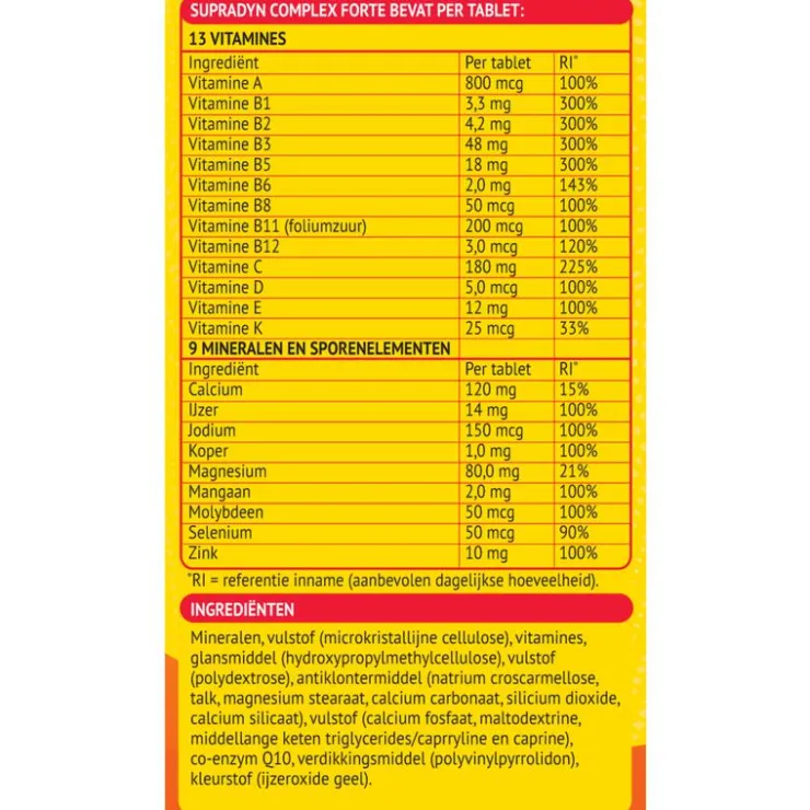 Supradyn Complex Forte Multivitamine Voor Extra Energie 95 Tabletten