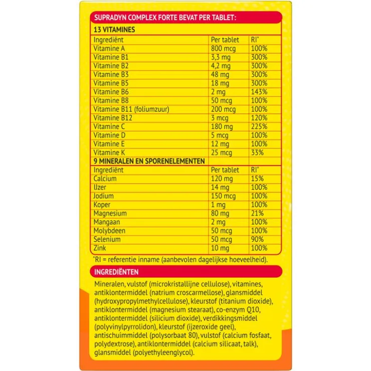 Supradyn Complex Forte Multivitamine Voor Extra Energie 95 Tabletten
