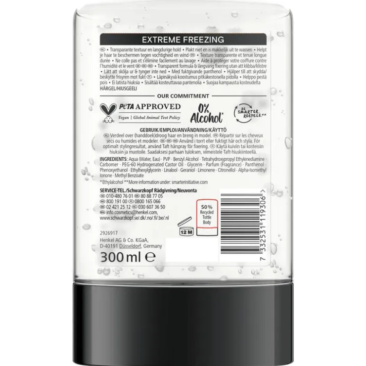 Taft Styling Gel Extreme Freezing Gel 300 ML