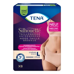 Tena Silhouette Plus High Waist Wegwerpbroekjes Crème L 8 stuks