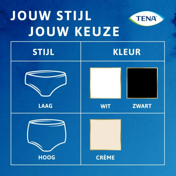 Tena Silhouette Plus High Waist Wegwerpbroekjes Crème L 8 stuks