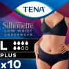Tena Silhouette Plus Low Waist Wegwerp Broekjes Zwart L 10 stuks