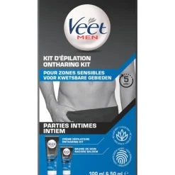 Heren Veet for Men Hair Removal Kit Intimate Body Parts + Aftercare Balm