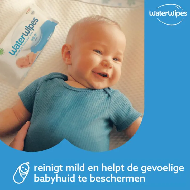Waterwipes Billendoekjes Plasticvrij Gevoelige Huid Voordeeldoos 12x60 stuks