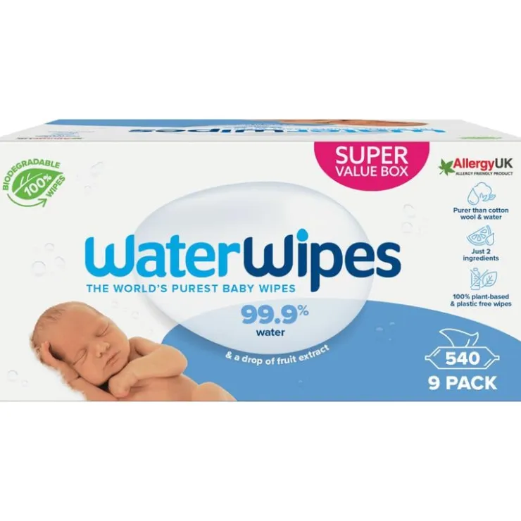 Waterwipes Billendoekjes Voordeeldoos 9 x 60 stuks