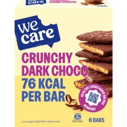 We Care WeCare Bars Crunchy Dark Choco 6 stuks